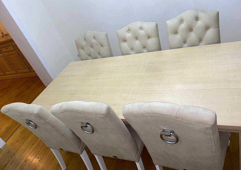Eiken eetkamer set van Gova - tafel, 6 stoelen & dressoir, Ophalen, Zo goed als nieuw, 4 tot 6 stoelen