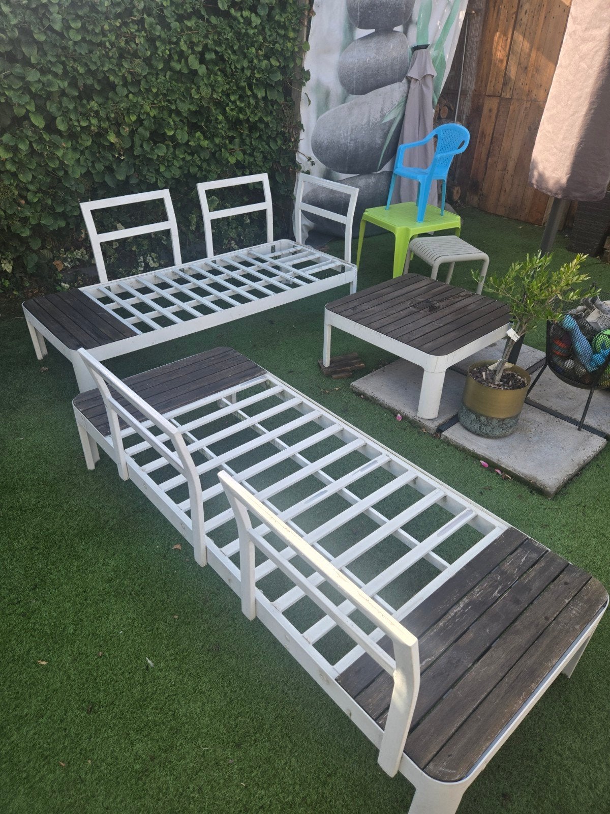 lounge set i, Jardin & Terrasse, Chaises longues, Enlèvement, Utilisé, Aluminium