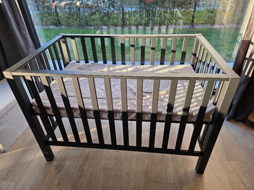 Zwart tweelingpark met matras en 2 boxdekens, Kinderen en Baby's, Babyparken, Ophalen, Nieuw, Rechthoekig, Boxkleed