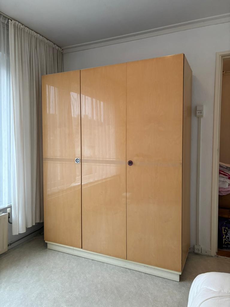 Houten kledingkast vintage met hangruimte & planken, Huis en Inrichting, 100 tot 150 cm, Zo goed als nieuw, 150 tot 200 cm, Met hangruimte