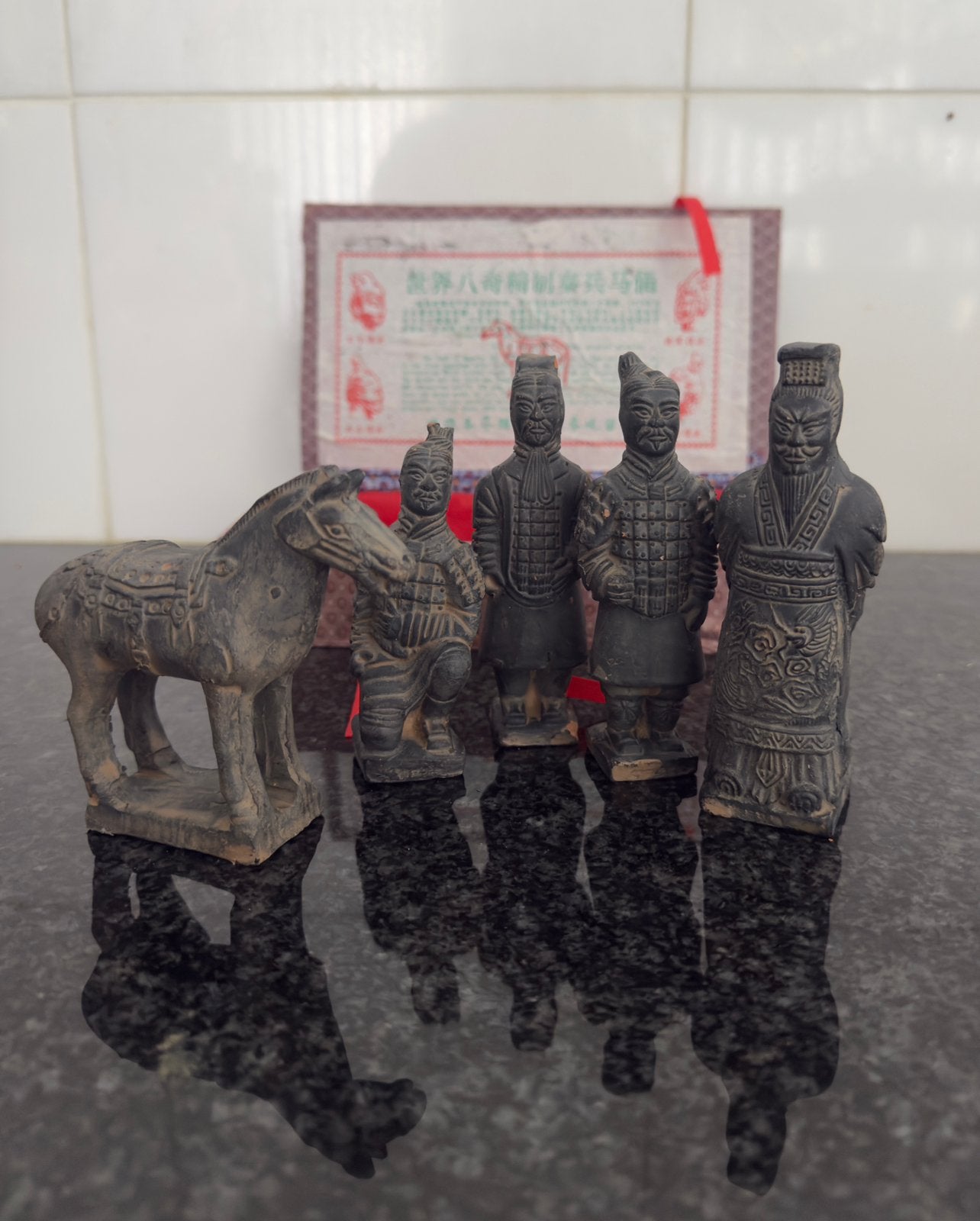 Chinese beeldjes - terracotta - krijgers & paard, Antiek en Kunst, Antiek | Keramiek en Aardewerk, Ophalen