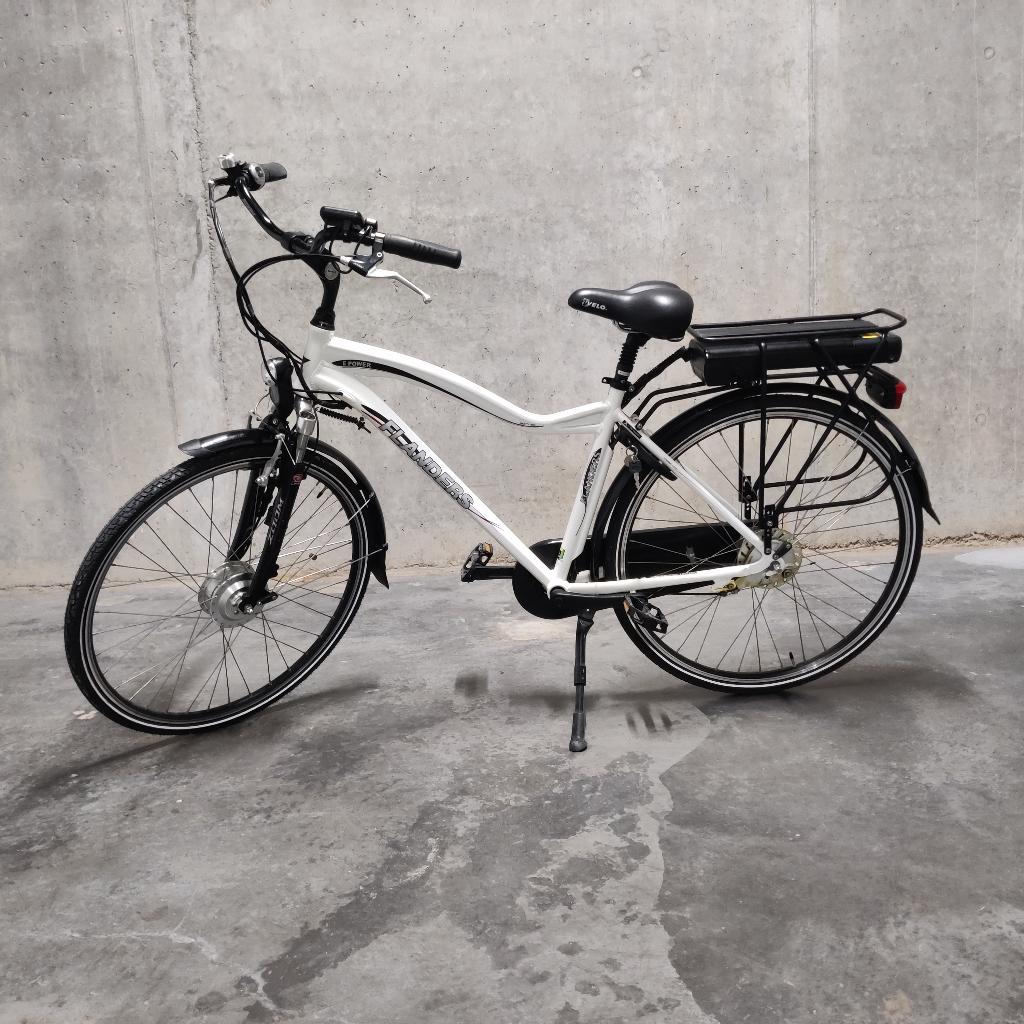 Elektrische herenfiets, Fietsen en Brommers, Fietsen | Heren | Herenfietsen, Gebruikt, Versnellingen, Trommelrem, Ophalen