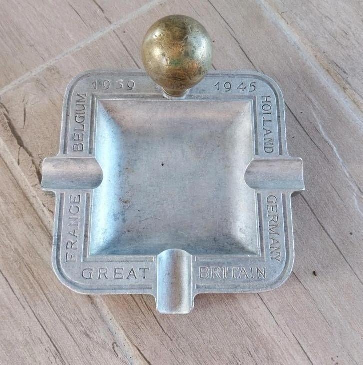 Asbak trench art wo2 Belgium Germany ..., Verzamelen, Militaria | Algemeen, Ophalen of Verzenden