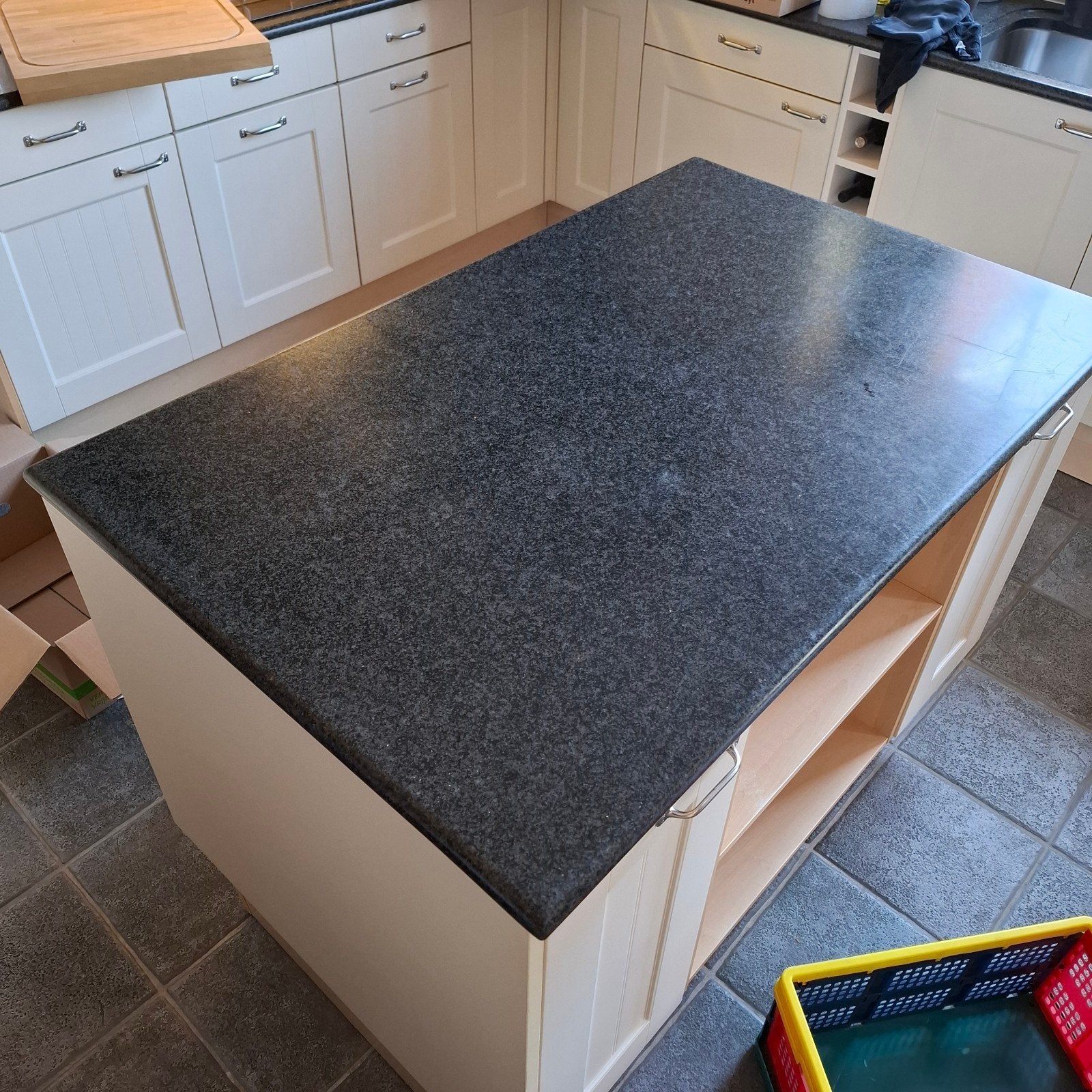 granieten (jasberg verzoet) werkblad 125x80x3cm, Granit ou Pierre, Comme neuf, Enlèvement, Autres types