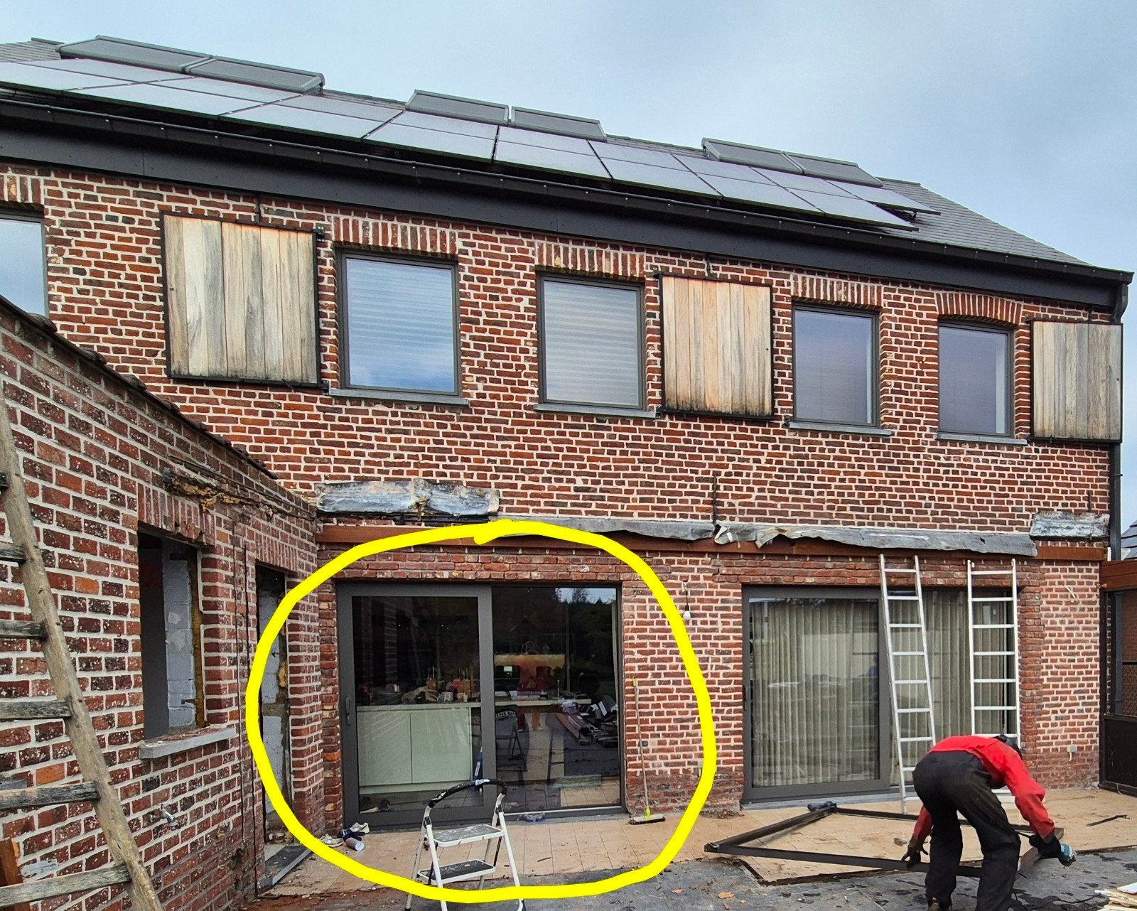 Aluminium schuifraam met dubbelglas, Doe-het-zelf en Bouw, Ophalen, 225 cm of meer, Aluminium, Zo goed als nieuw