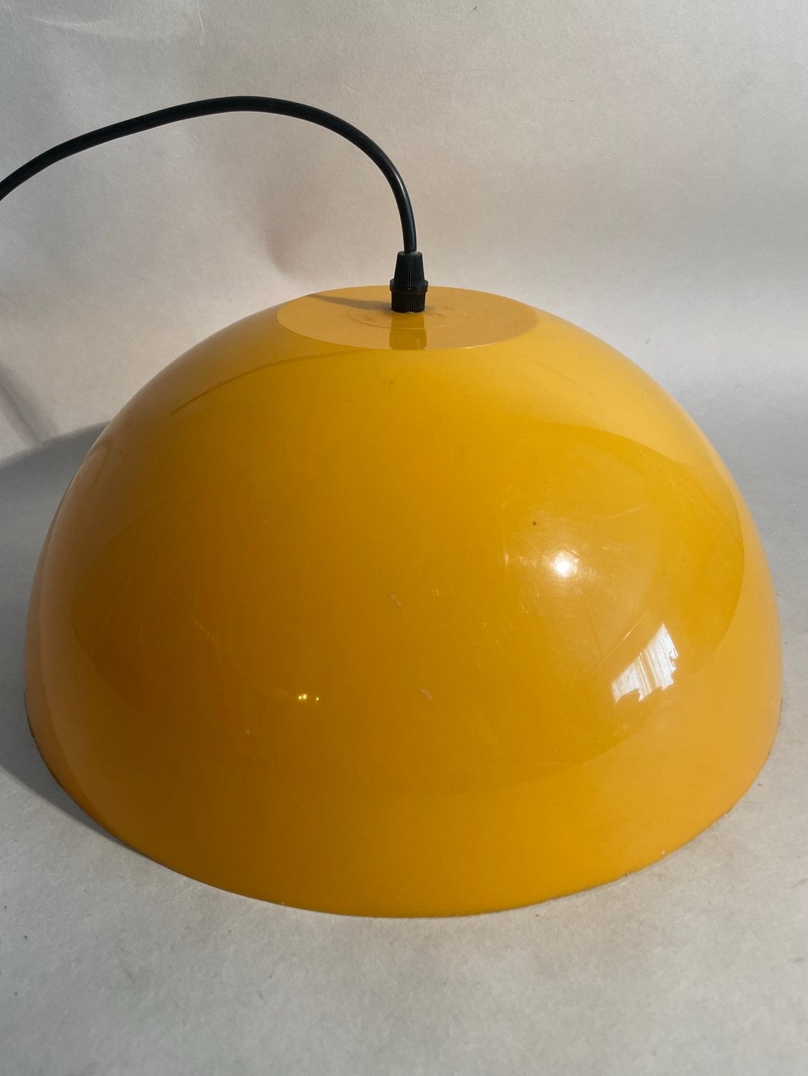 Vintage gele Space Age bolhanglamp (jaren 70), Antiek en Kunst, Ophalen