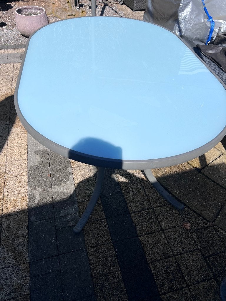 Terrastafel, Ophalen, Zo goed als nieuw, Ovaal, Aluminium