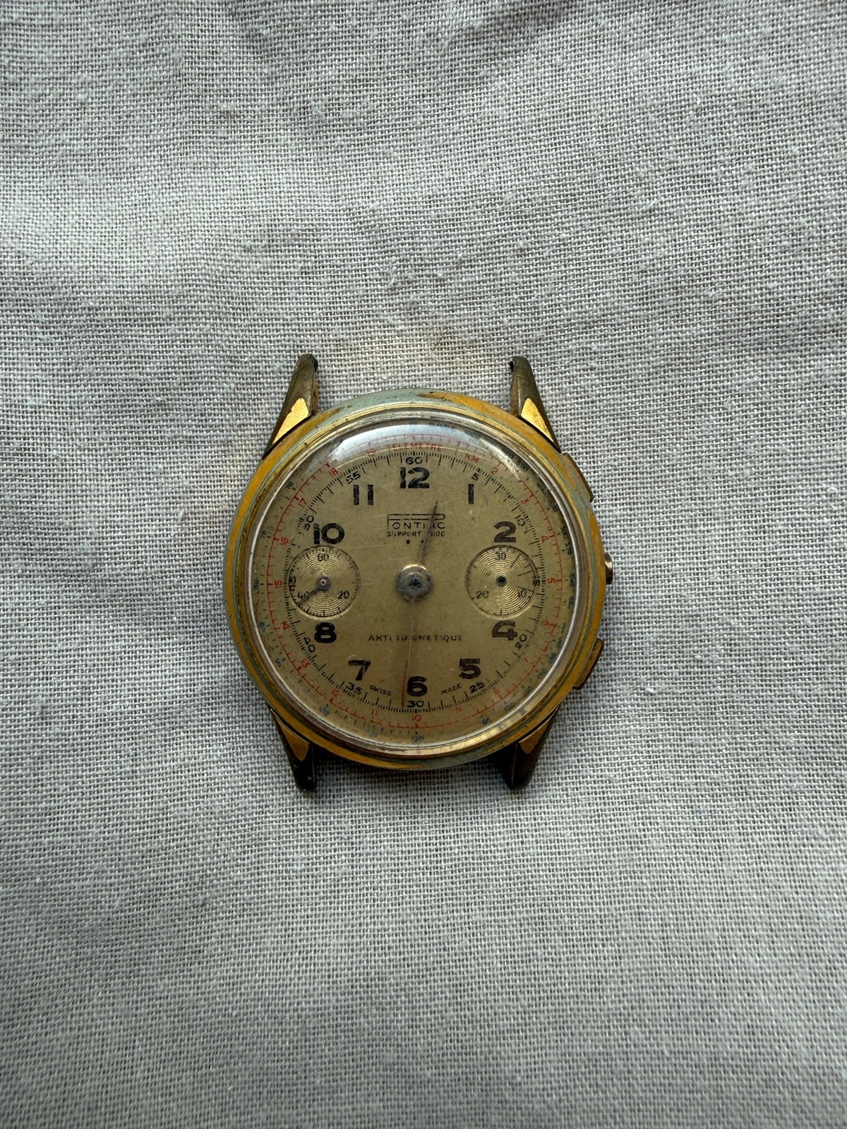 Vintage Pontiac horloge, Bijoux, Sacs & Beauté, Montres | Hommes, Enlèvement ou Envoi, Autres matériaux, Montre-bracelet, Autres marques