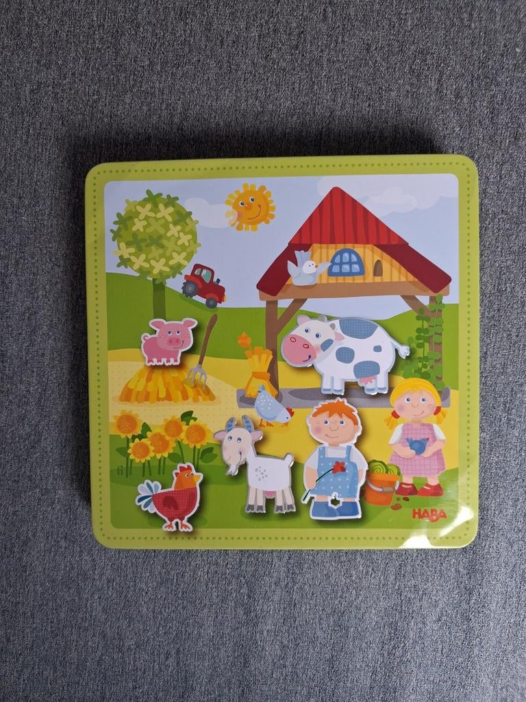 Magneetspeldoos de boerderij v Haba, Ophalen
