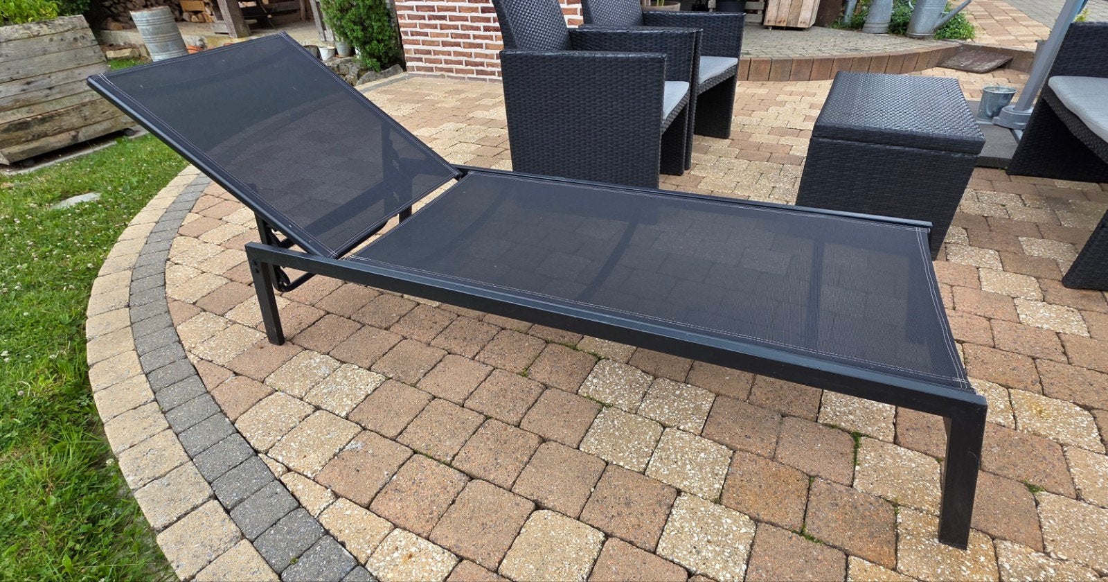 Chaise longue en bon état, Tuin en Terras, Ligbedden, Ophalen, Gebruikt, Metaal, Verstelbaar