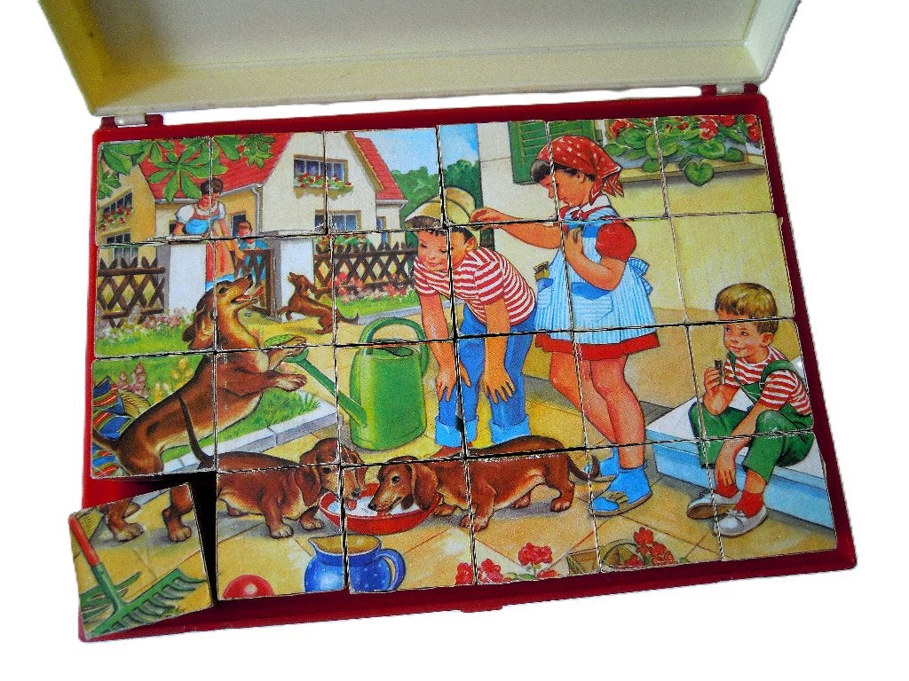 Vieux jouets pour enfants : puzzle en blocs, Antiquités & Art, Enlèvement ou Envoi