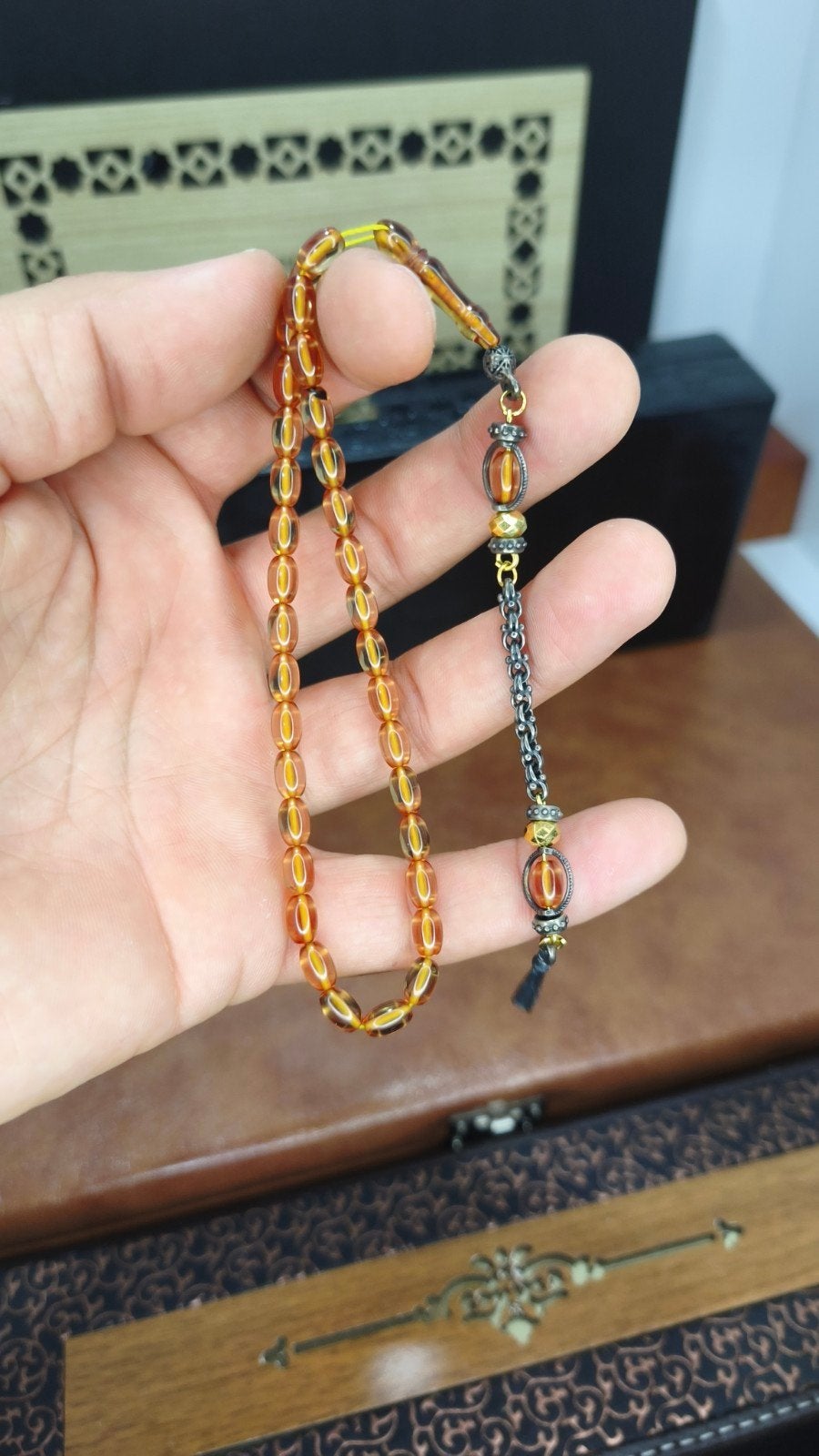 Gebedsketting – Blokhars 8/5 mm – Bijzondere stalen kwast, Ophalen of Verzenden