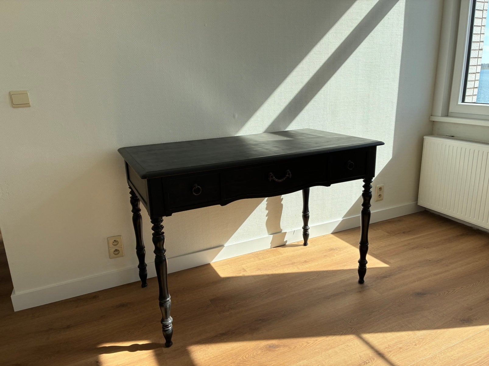 Massieve houten tafel/bureau, Huis en Inrichting, Ophalen, 72 cm, Hout, Vintage