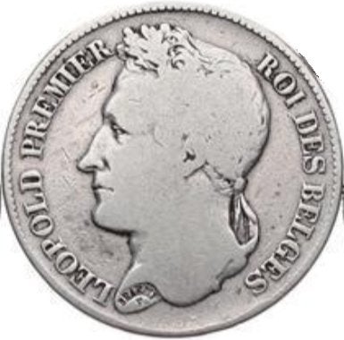 België. Leopold I. 2 Francs 1834 (B/), Ophalen, Zilver