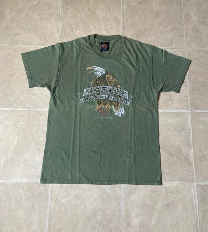 T-shirt Vintage Harley Davidson Pikes Peak Colorado USA Vert, Vêtements | Hommes, T-shirts, Enlèvement ou Envoi, Comme neuf, Vert