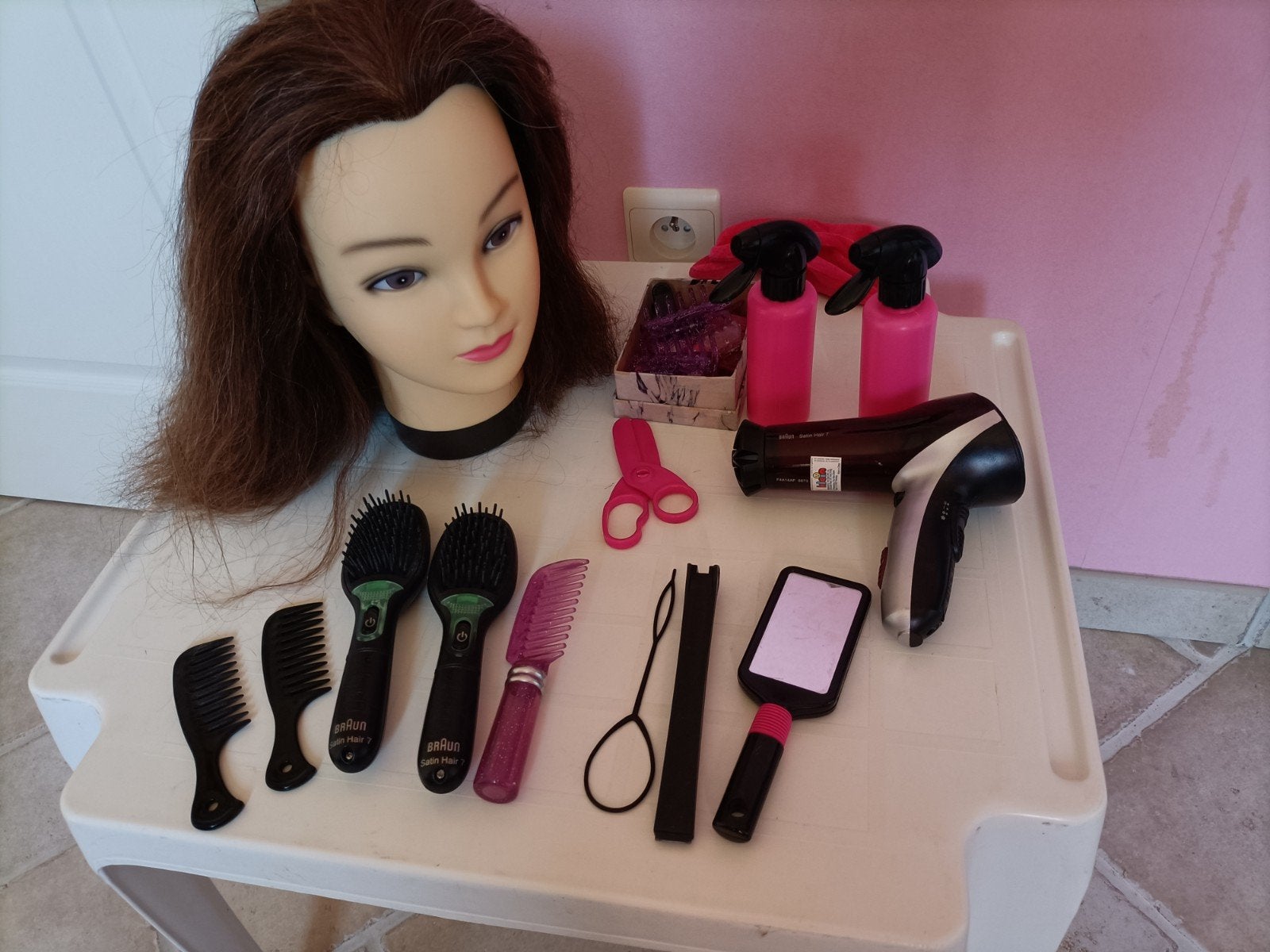 tête à coiffer professionnel., Enlèvement, Utilisé, Accessoires