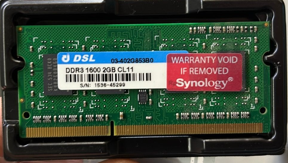 Synology DDR3 RAM-stick van 2 GB, Computers en Software, RAM geheugen, DDR3, Ophalen of Verzenden, Zo goed als nieuw, 2 GB