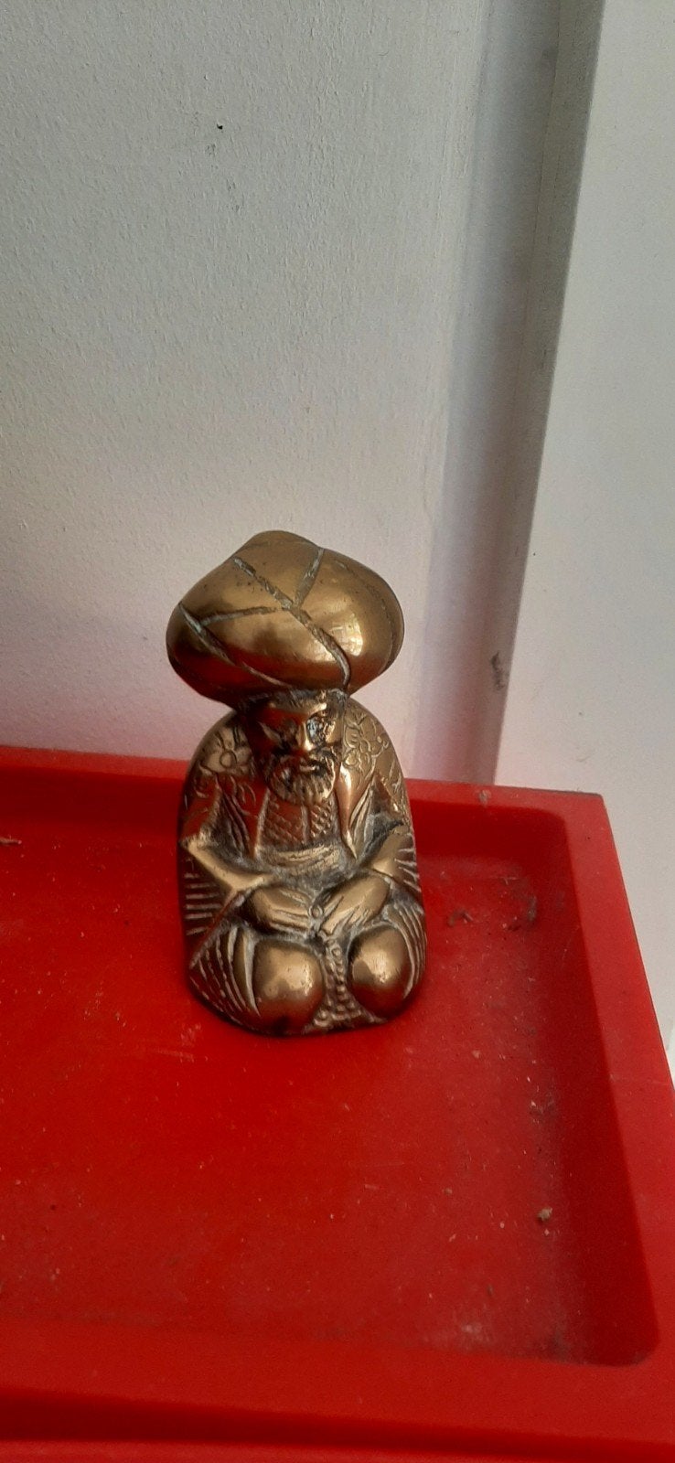 Vintage messing beeldje geleerde  Midden-Oosten  jaren 60, Ophalen of Verzenden