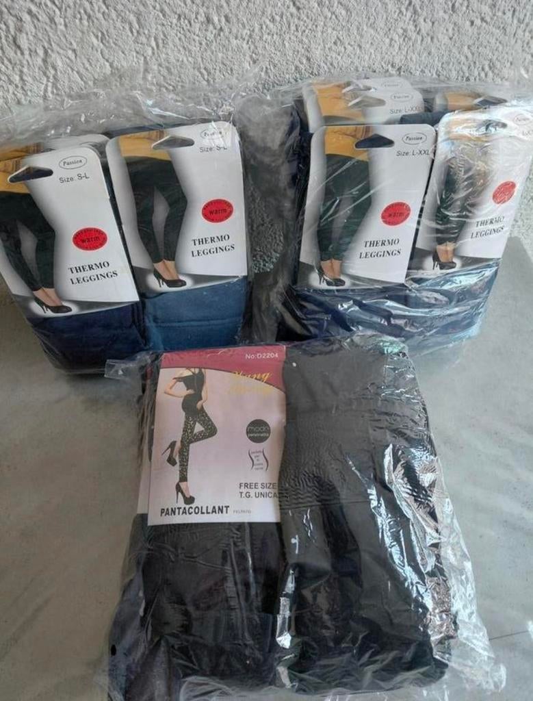 Thermo leggings div maten s-l / l -xxl en free size. 67 st, Kleding | Dames, Leggings, Maillots en Panty's, Overige kleuren, Nieuw
