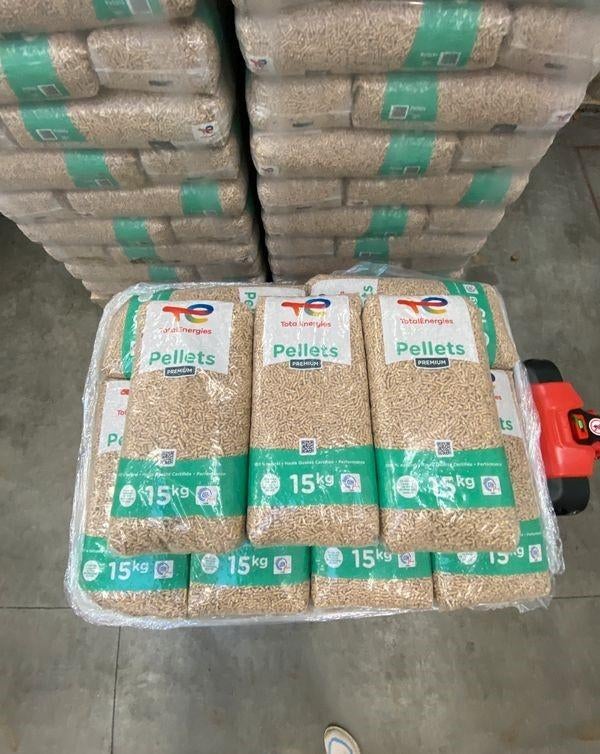 Houtpellets (verpakking van 66 zakken van 15 kg), 6 m³ of meer, Verzenden, Eikenhout, Blokken