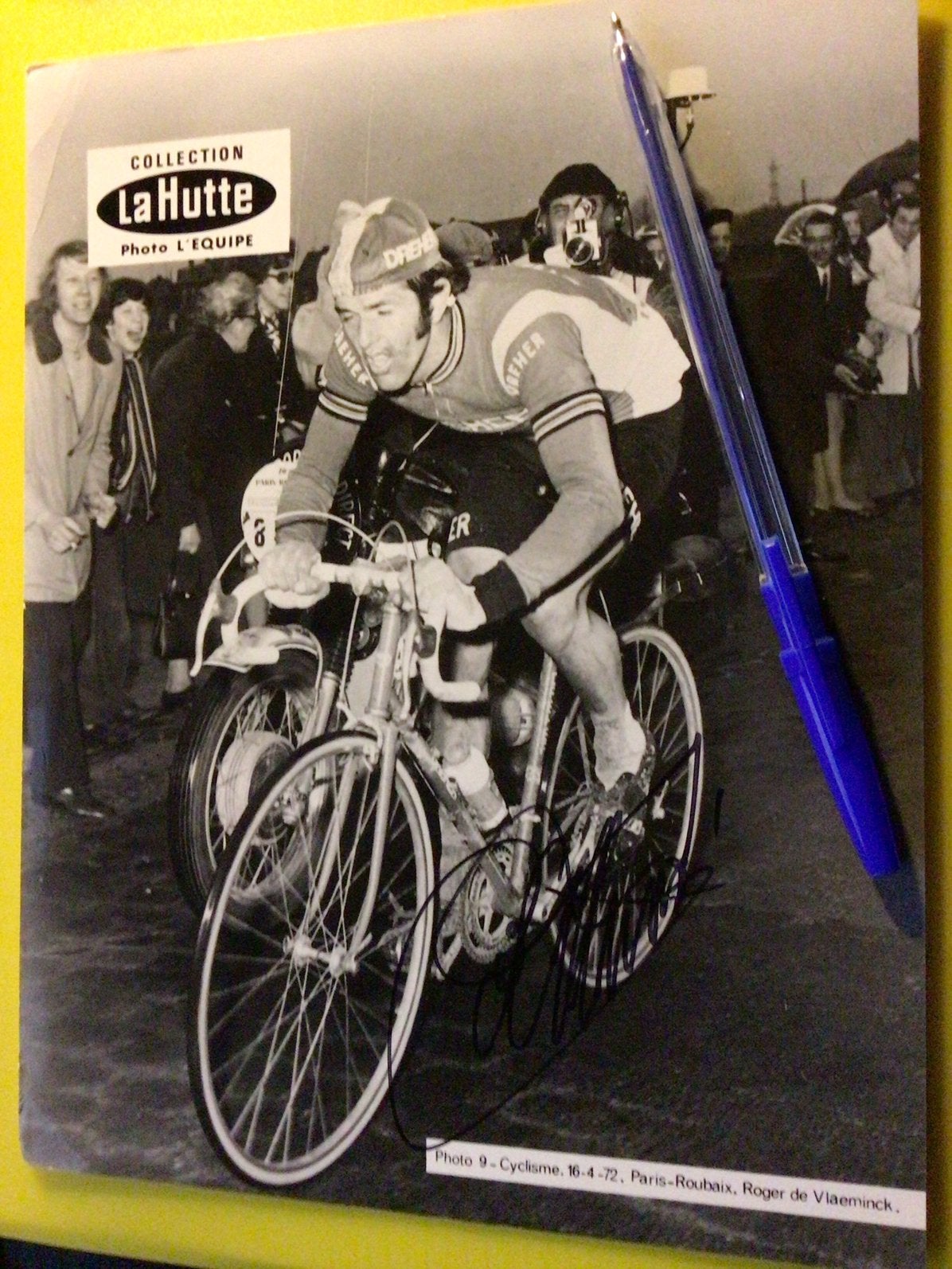 wielerkaart paris roubaix  roger de vlaeminck  signe, Verzenden, Zo goed als nieuw