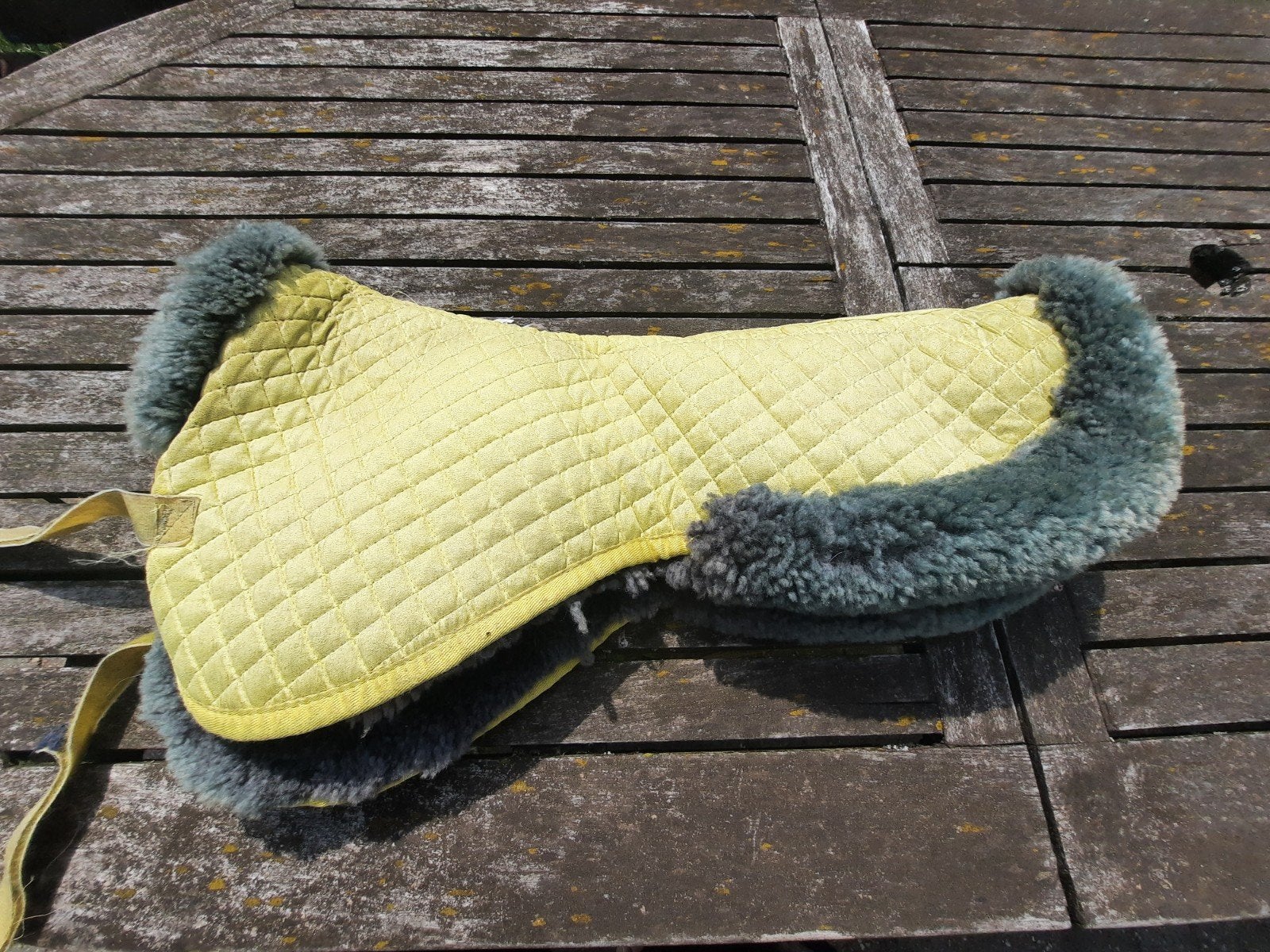 Limoengroen/ grijs Wolletje voor onder het zadel, Full (L), Gebruikt, Ophalen of Verzenden, Harry's Horse