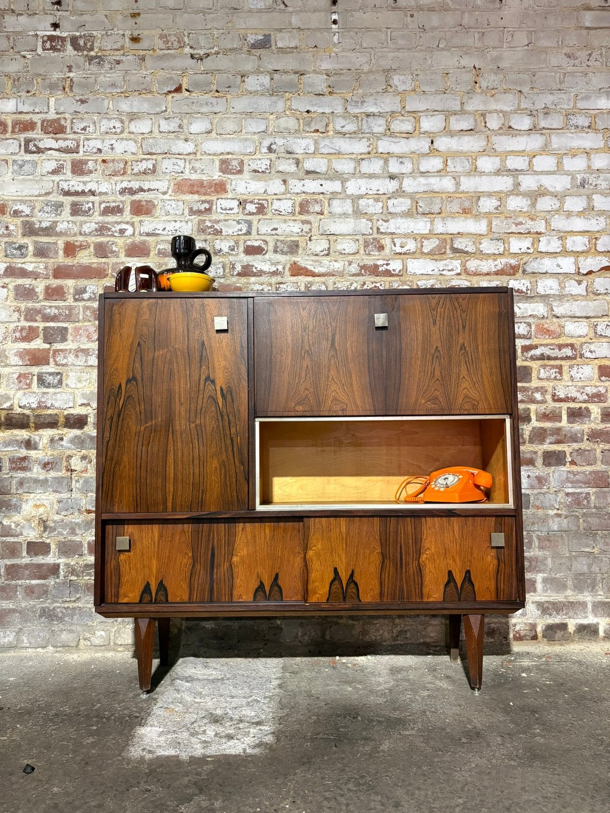 Highboard Midcentury Scandinavian Vintage Rosewood, Ophalen, Zo goed als nieuw