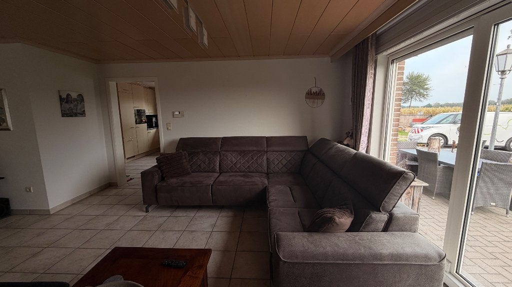 hoeksalon met relax gedeelte + Gerantie., Ophalen, Zo goed als nieuw, Stof, Hoeksalon 6 zit met relax