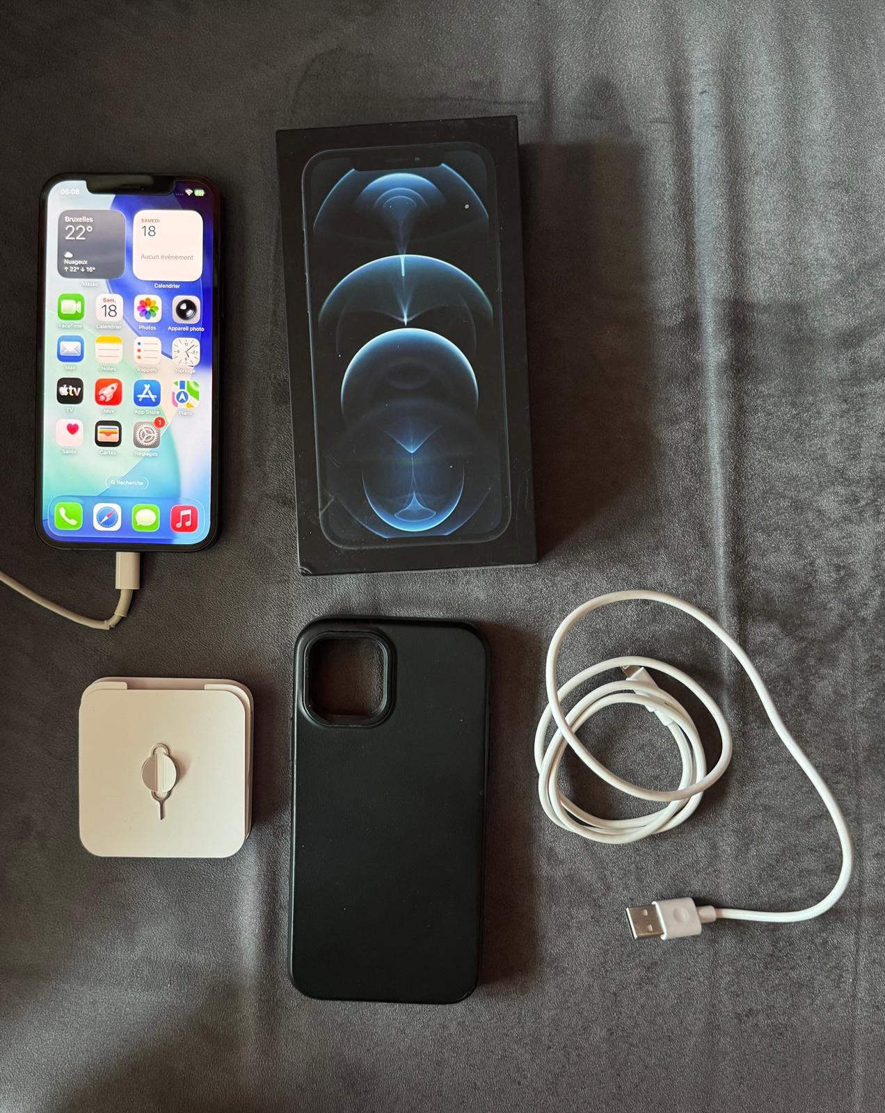 iPhone 12 Pro 128Gb + accessoires, Ophalen, Blauw, IPhone 12, 128 GB
