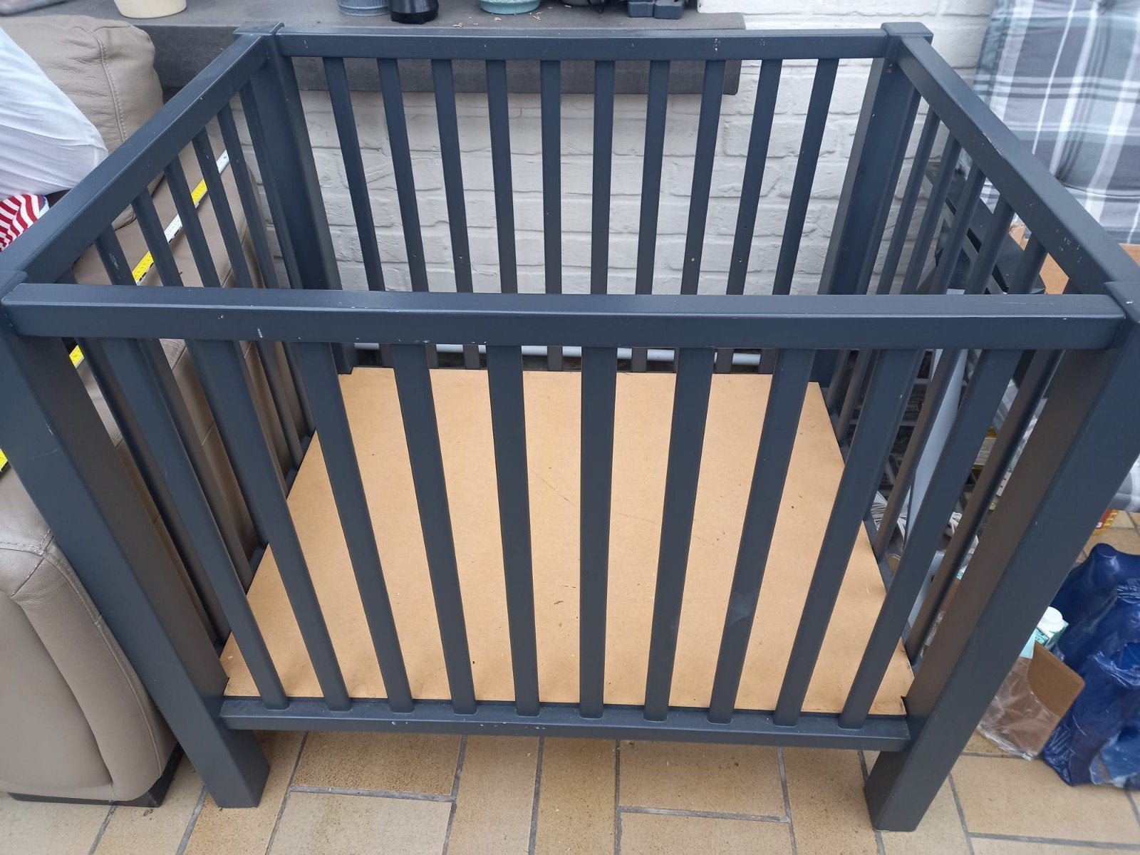 Parc pour bébé QUAX anthracite avec matelas propre, Enfants & Bébés, Parcs, Enlèvement, Utilisé, Rectangulaire, Réglable en hauteur