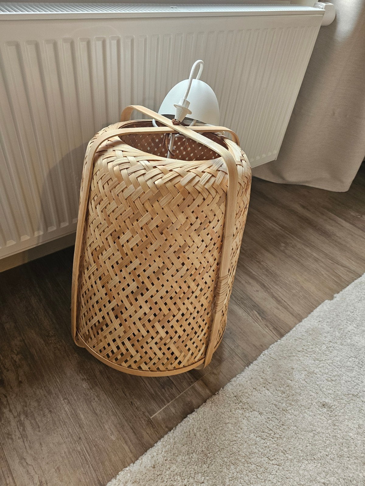 knixhult ikealamp, Maison & Meubles, Lampes | Suspensions, Enlèvement, Comme neuf, Matériau naturel, E27 (grand)