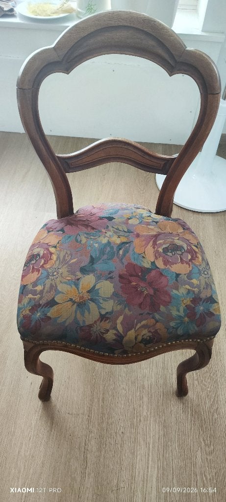Vintage houten stoel, Ophalen, Hout, Twee, Bruin