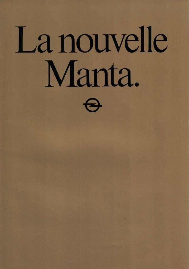 Opel Manta folder brochure 1982, Ophalen of Verzenden, Zo goed als nieuw, Opel