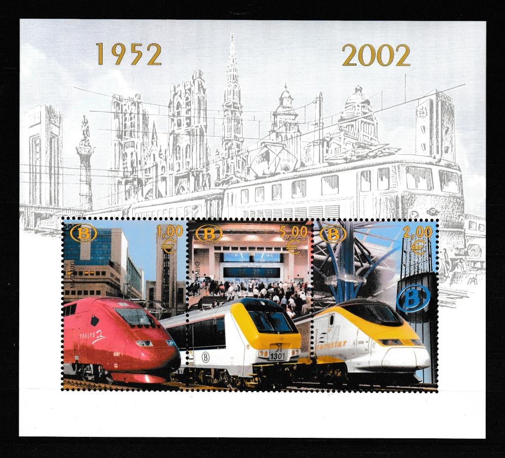 België 2002 NMBS/SNCB  50 jaar Noord-Zuid verbinding vel **, Postzegels en Munten, Orginele gom, Ophalen of Verzenden, Postfris