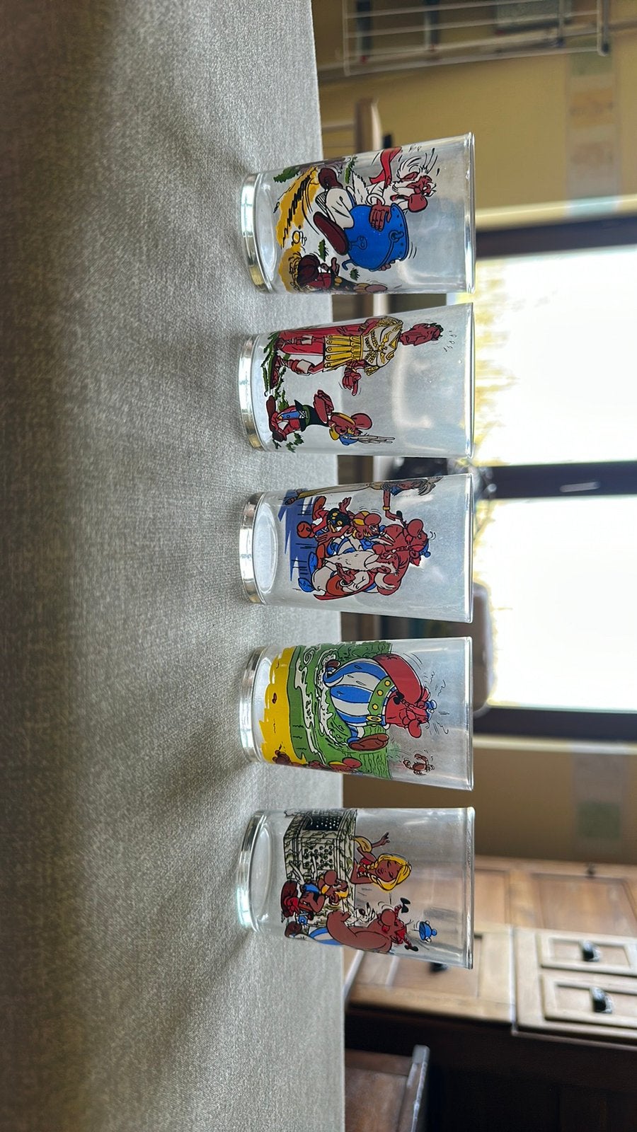 5 verres Asterix et Obelix, Collections, Enlèvement ou Envoi, Utilisé