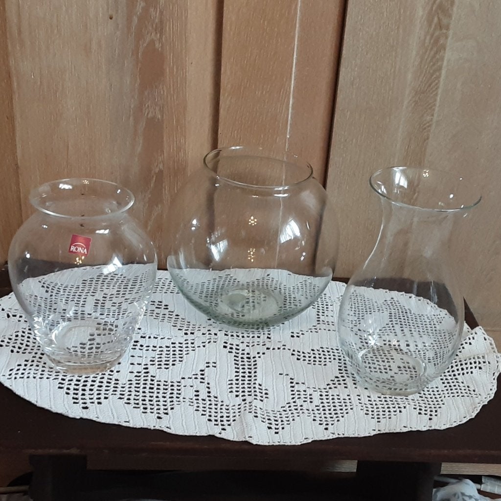 Prachtige glazen vazen, 5€/st + GRATIS kleine vaasjes bij, Ophalen of Verzenden, Zo goed als nieuw, Transparant