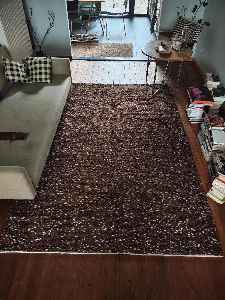 Nieuw handgeweven wollen vloerkleed, Maison & Meubles, Ameublement | Tapis & Moquettes, Neuf, Enlèvement, Blanc, Rectangulaire