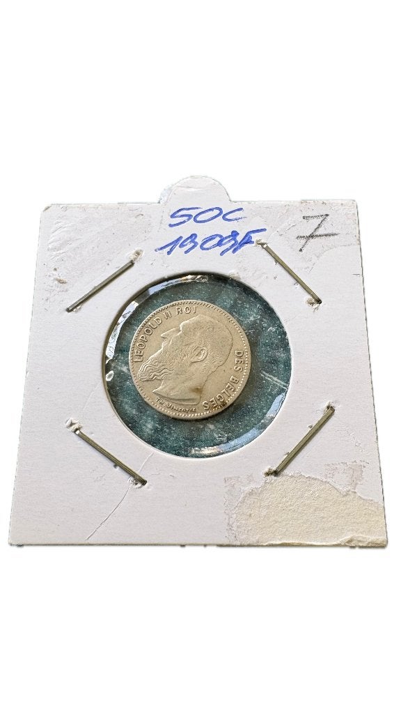 LEOPOLD II: Zilver 50 cent 1909F (2), Ophalen of Verzenden, Zilver, Zilver