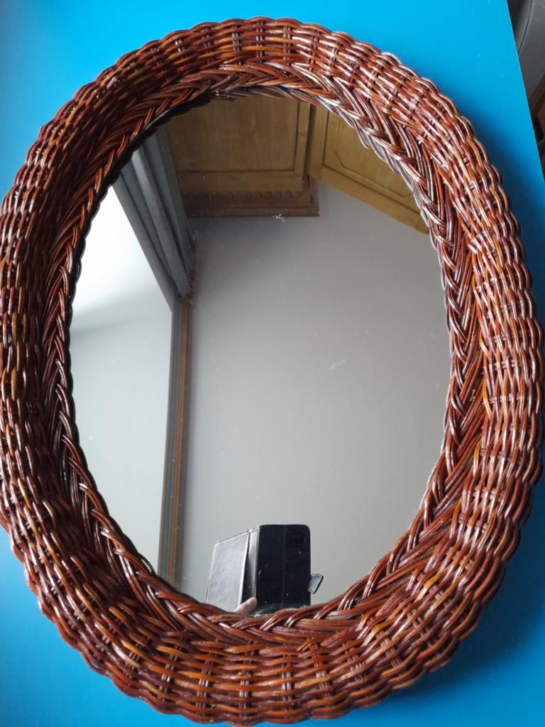 Vintage spiegel jaren '70, Huis en Inrichting, Ophalen, Ovaal