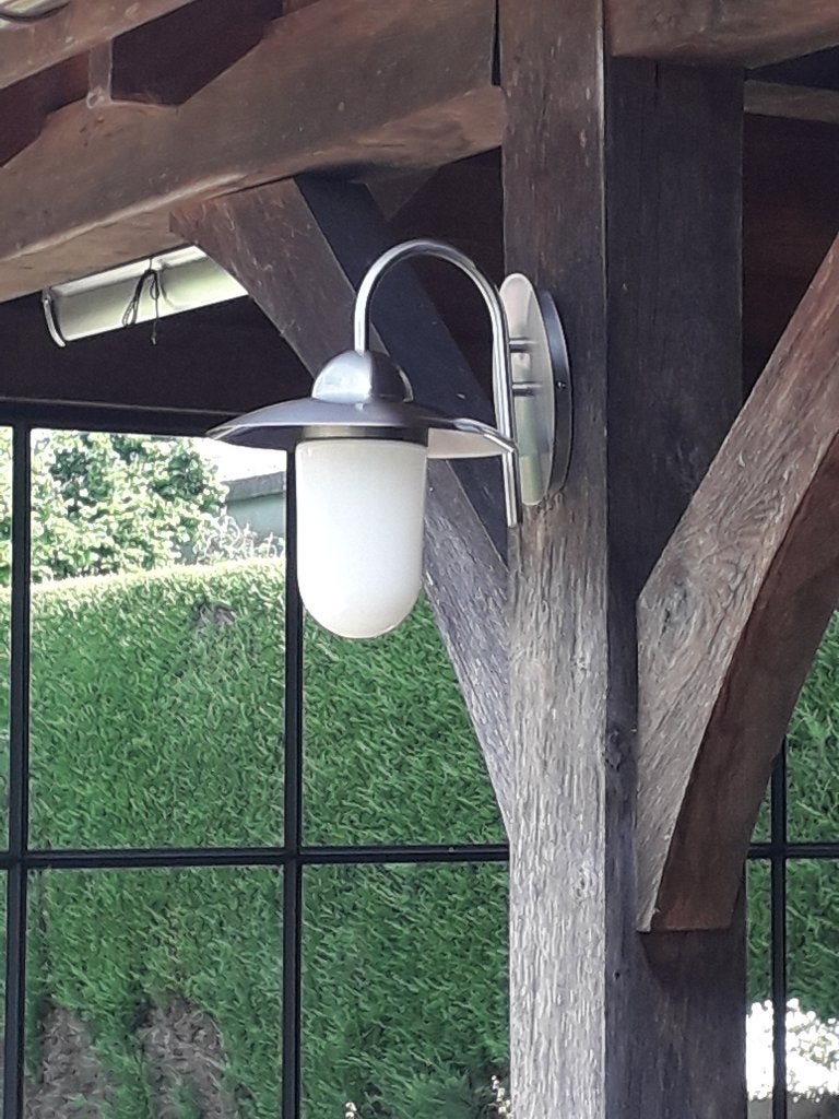 2 Prachtige trendy buitenlamp in roestvrij staal, Tuin en Terras, Buitenverlichting, Ophalen, Staal, Wandlamp, Nieuw