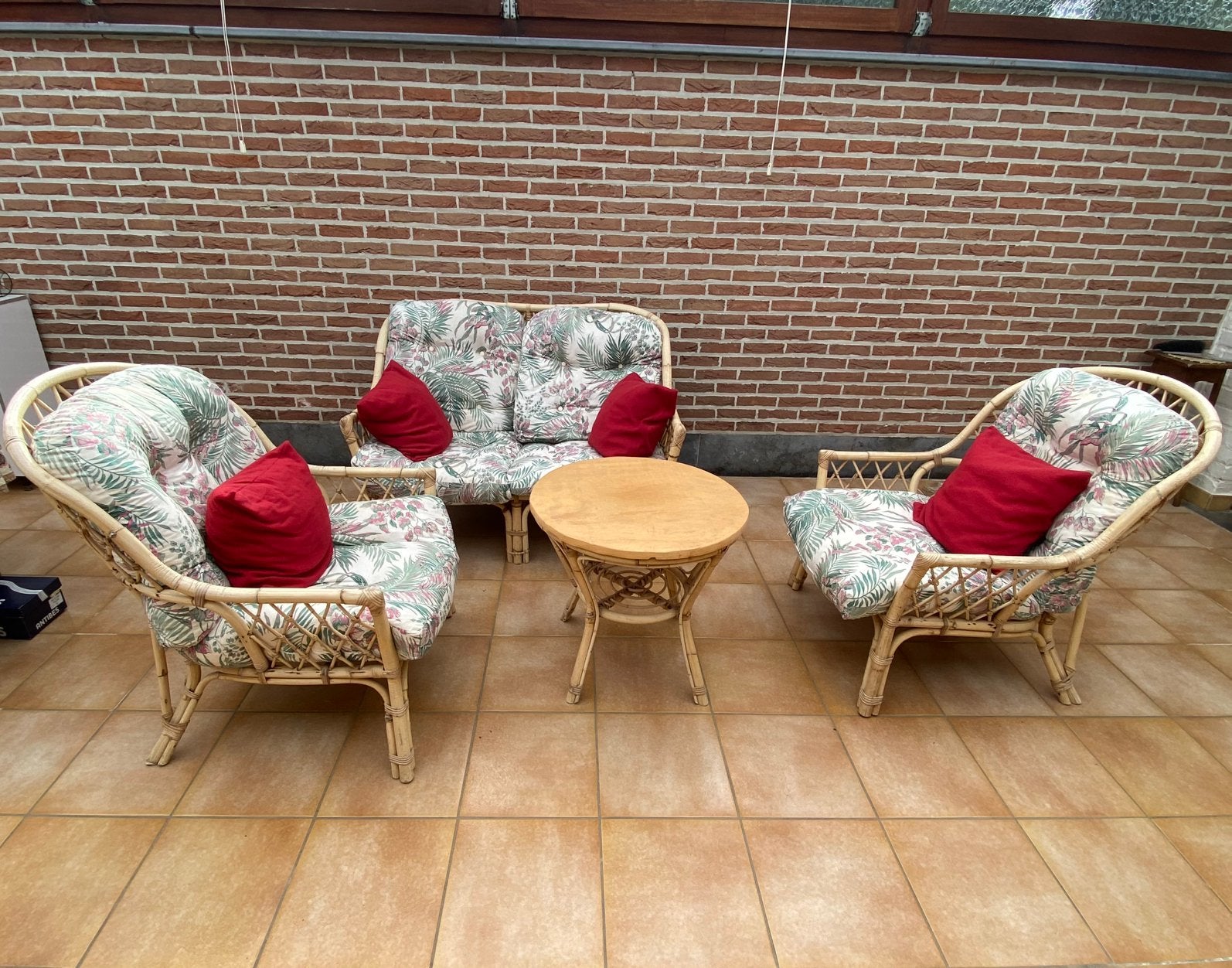 Salon in rotan, Tuin en Terras, Ophalen, 4 zitplaatsen, Gebruikt, Rotan