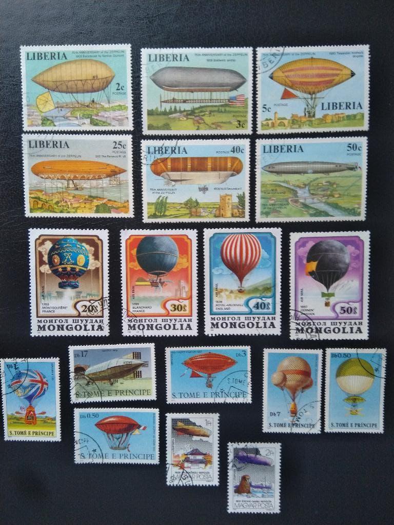 Luchtballonnen, 48 postzegels, Verzenden, Gestempeld