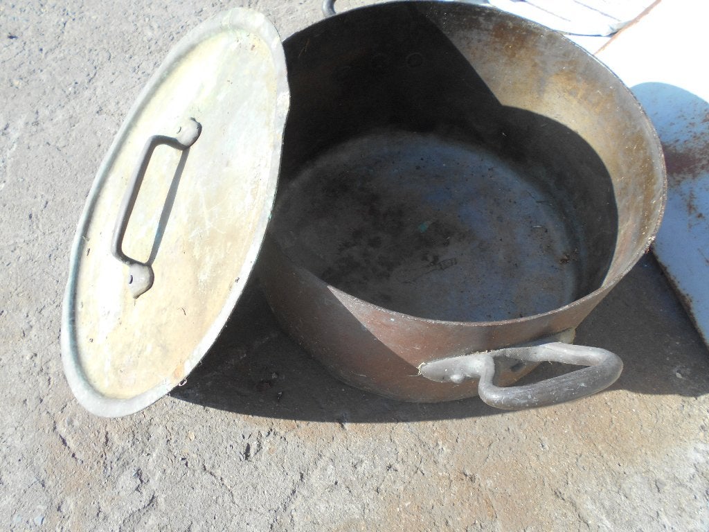 koperen kom PETER BRUX dia.40 cm,h 22cm,15 kg, Huis en Inrichting, Keuken | Potten en Pannen, Met deksel, Ophalen, Gebruikt, Koper