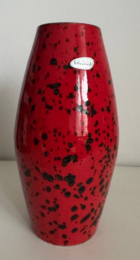 Vintage " Scheurich " Aardewerk Tornado Spattenvaas, Antiek en Kunst, Ophalen of Verzenden