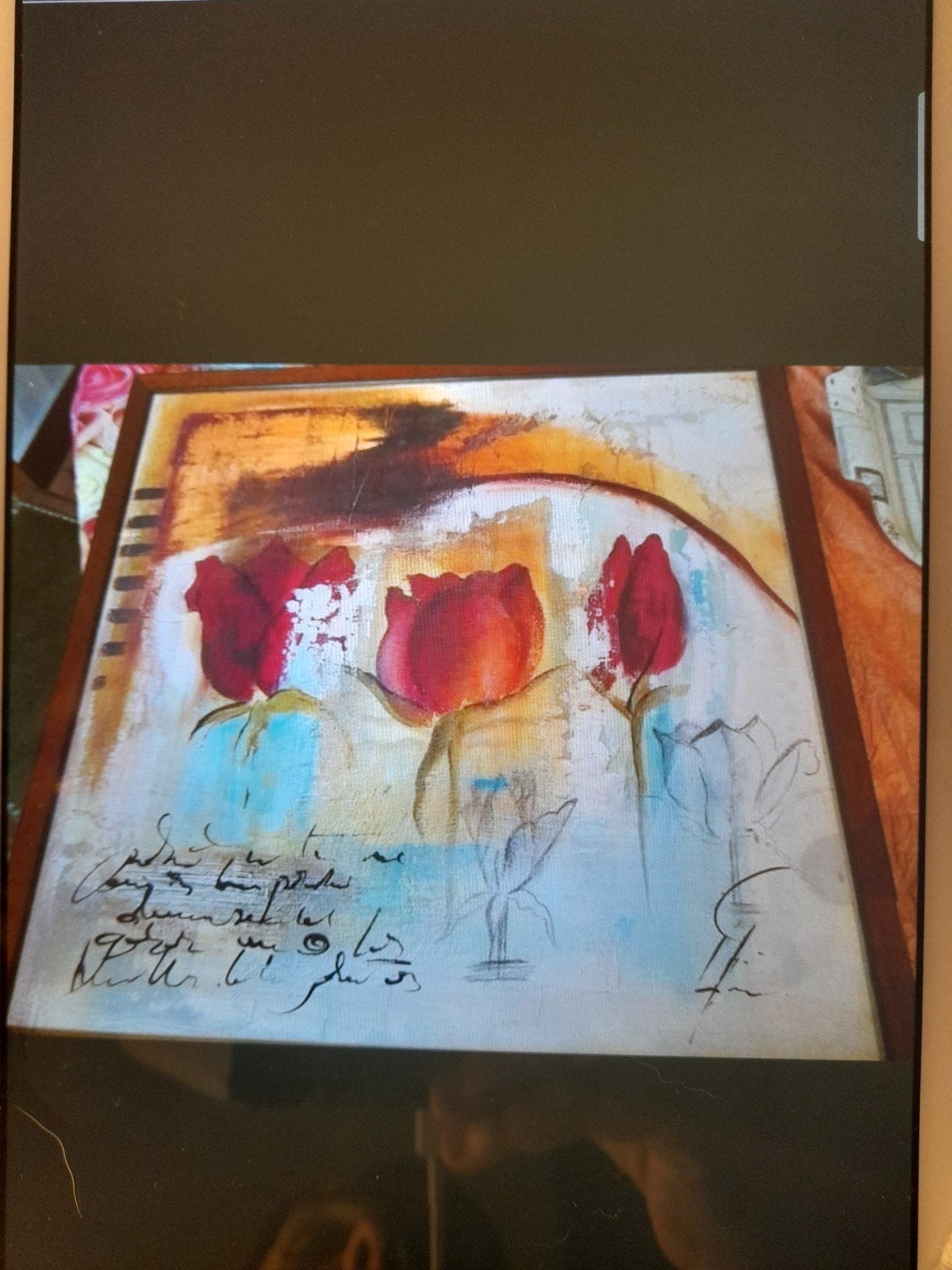 Twee zeer mooie schilderijen „Tulpen”, mooi ingelijst, Ophalen of Verzenden