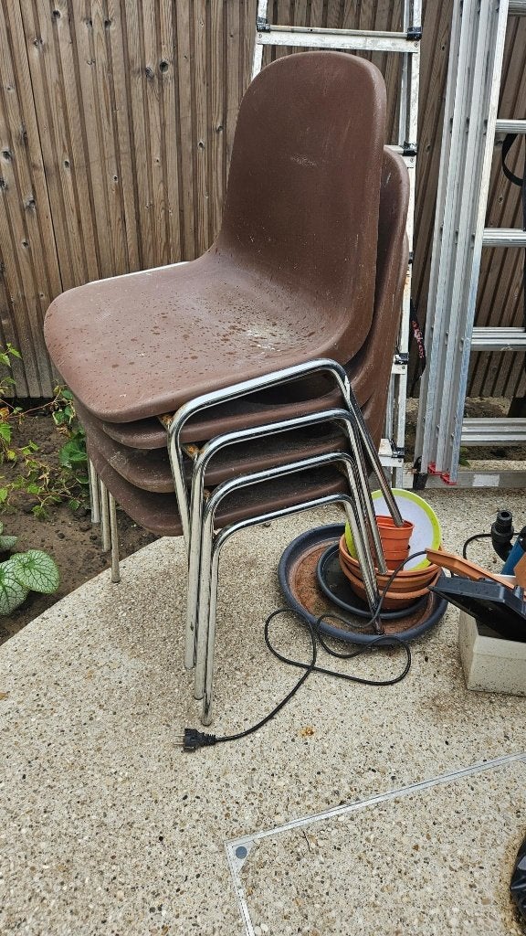 Stoelen stapelbaar, Maison & Meubles, Chaises, Métal, Brun, Enlèvement, Utilisé