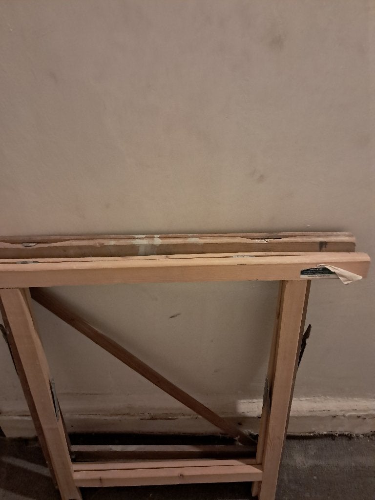 Een set van 2 stevige grenen schragen., Doe-het-zelf en Bouw, Ophalen, Gebruikt