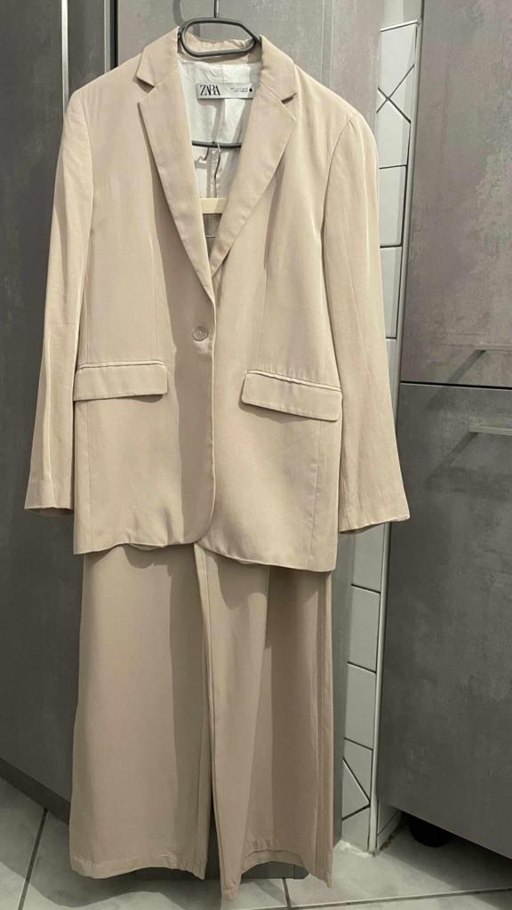 Nieuw ZARA beige BLAZER PANTS S, Kleding | Dames, Kostuum of Pak, Nieuw, Ophalen of Verzenden, Maat 36 (S)