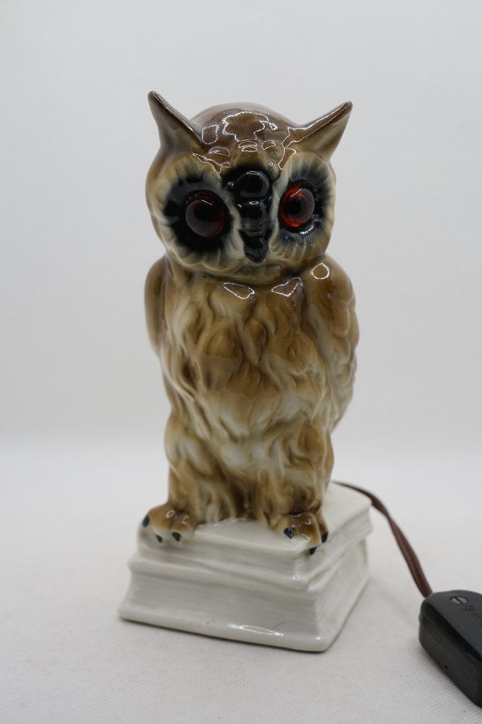 vintage Uil lampje, Figuurlamp, Gebruikt, Vintage, Meerkleurig