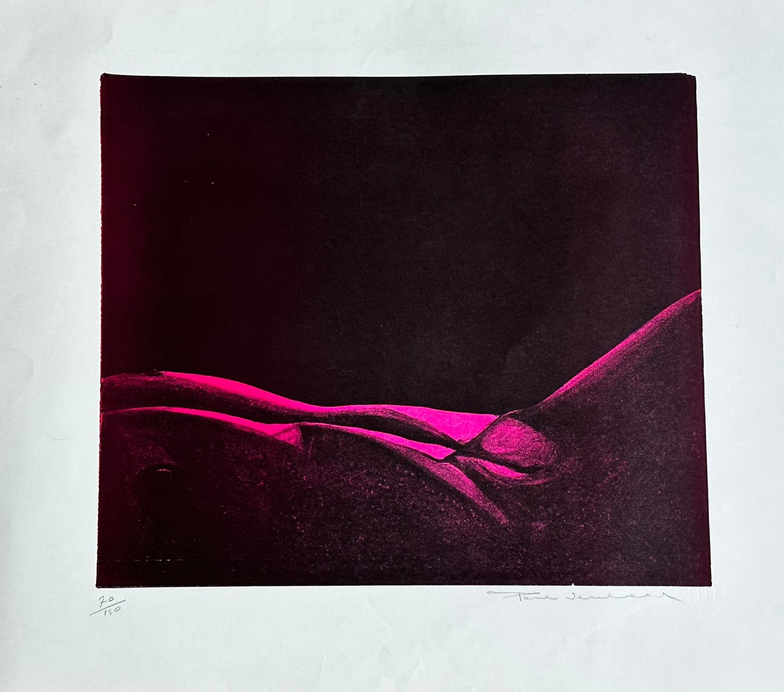 Abstracte getekende zeeddruk/ litho, Ophalen